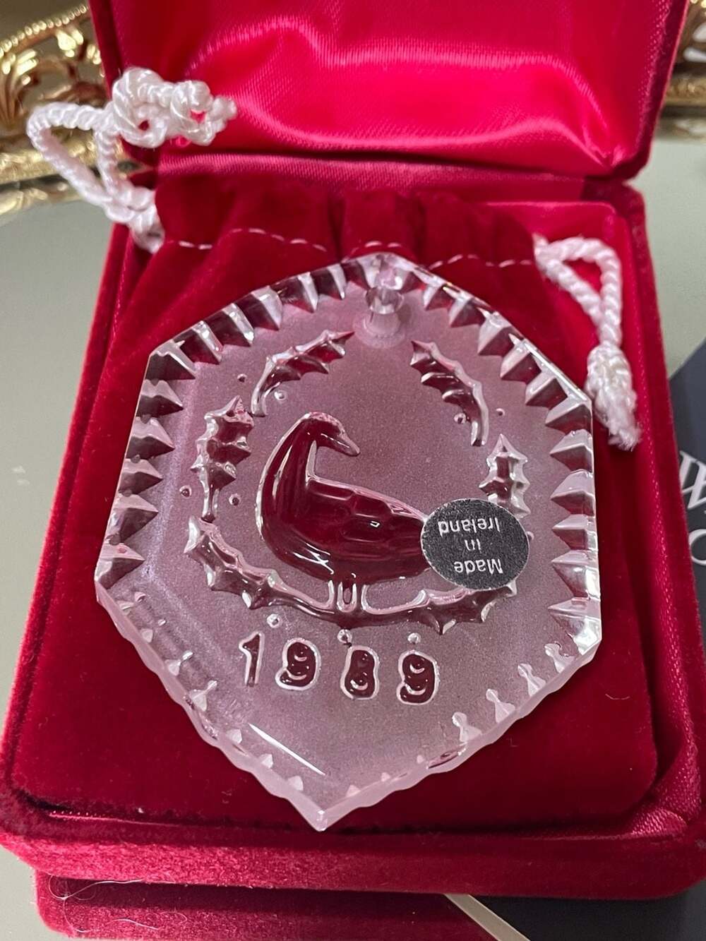 Waterford Crystal 1989 6 Geese A Laying Ornament
